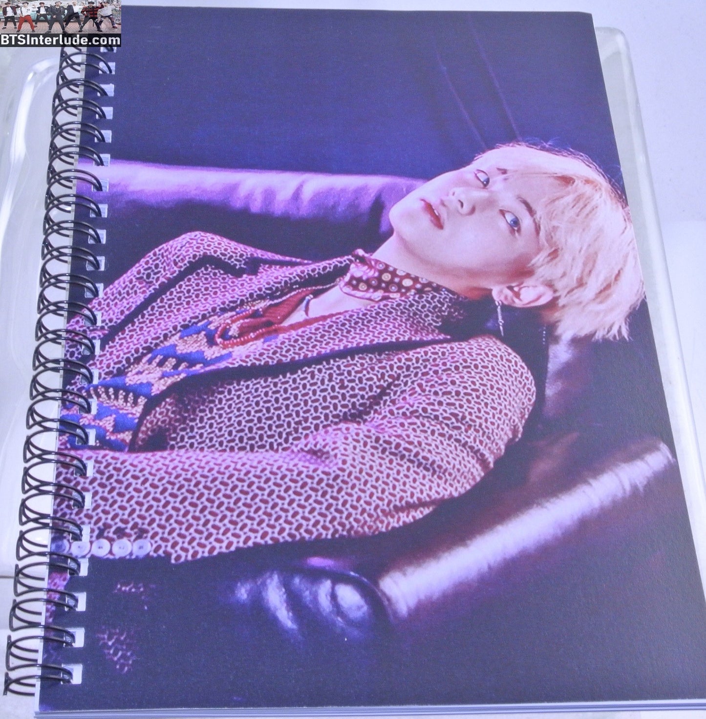 BTS NOTEBOOK V KIM TAEHYUNG 김태형 JOURNAL DRAWING NEW WINGS SOFA RECLINE 120 LINED PAGES TOTAL 2 SIDED POCKET INSIDE