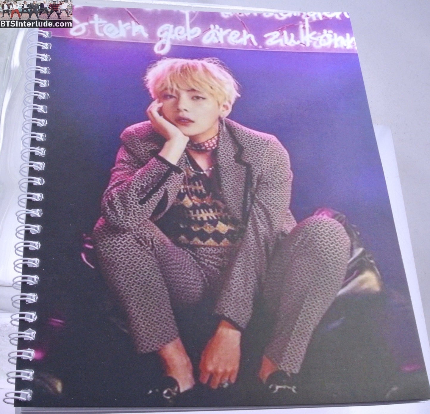 BTS NOTEBOOK V KIM TAEHYUNG 김태형 JOURNAL DRAWING NEW WINGS SOFA BACK STARE 80 LINED PAGES TOTAL