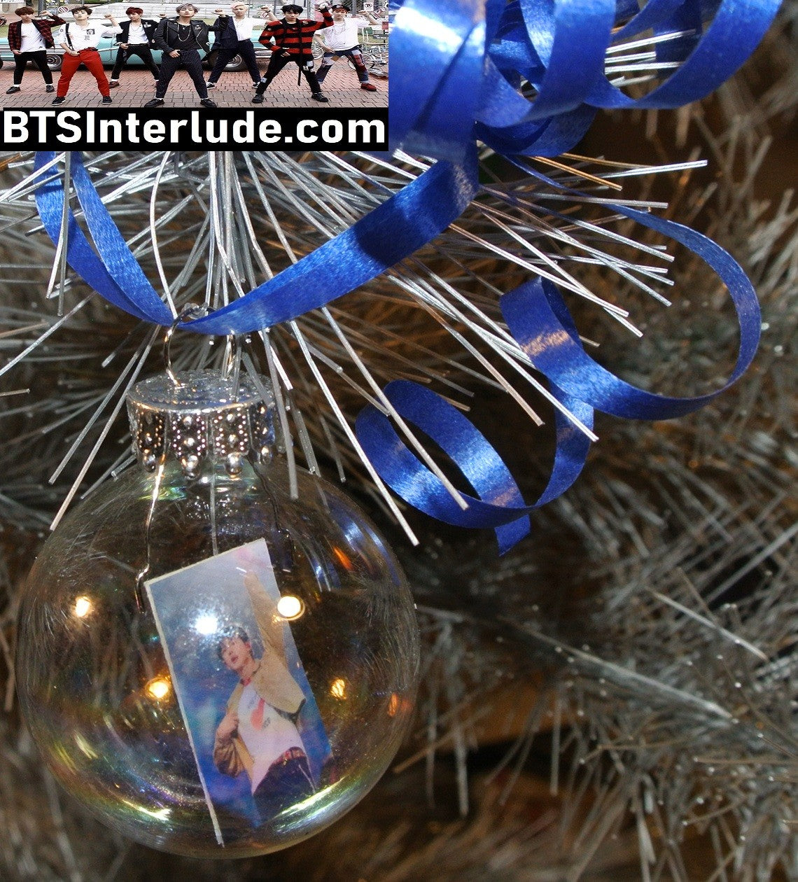 BTS CHRISTMAS ORNAMENT GLASS 1.75 INCH JIN KIM SEOKJIN 김석진 ARIRANG ENDING TAN JACKET LIMITED EDITION