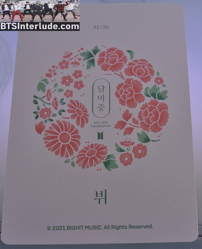 BTS PHOTOCARD OFFICIAL DALMAJUNG 2021 V KIM TAEHYUNG 김태형 #42 OF 56 PC PHOTO CARD OFFICIAL MERCHANDISE