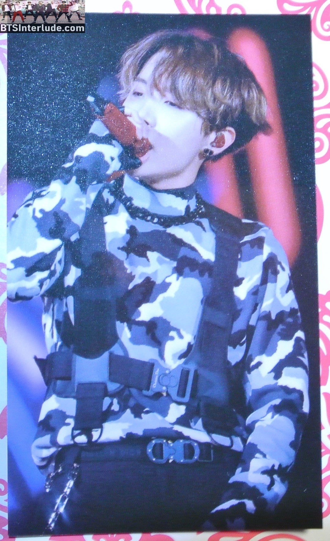 BTS PHOTOCARD FANSITE J-HOPE JUNG HOSEOK 정호석 HOBI BLACK WHITE CAMO DAY DREAMS FANSITE PHOTO CARD