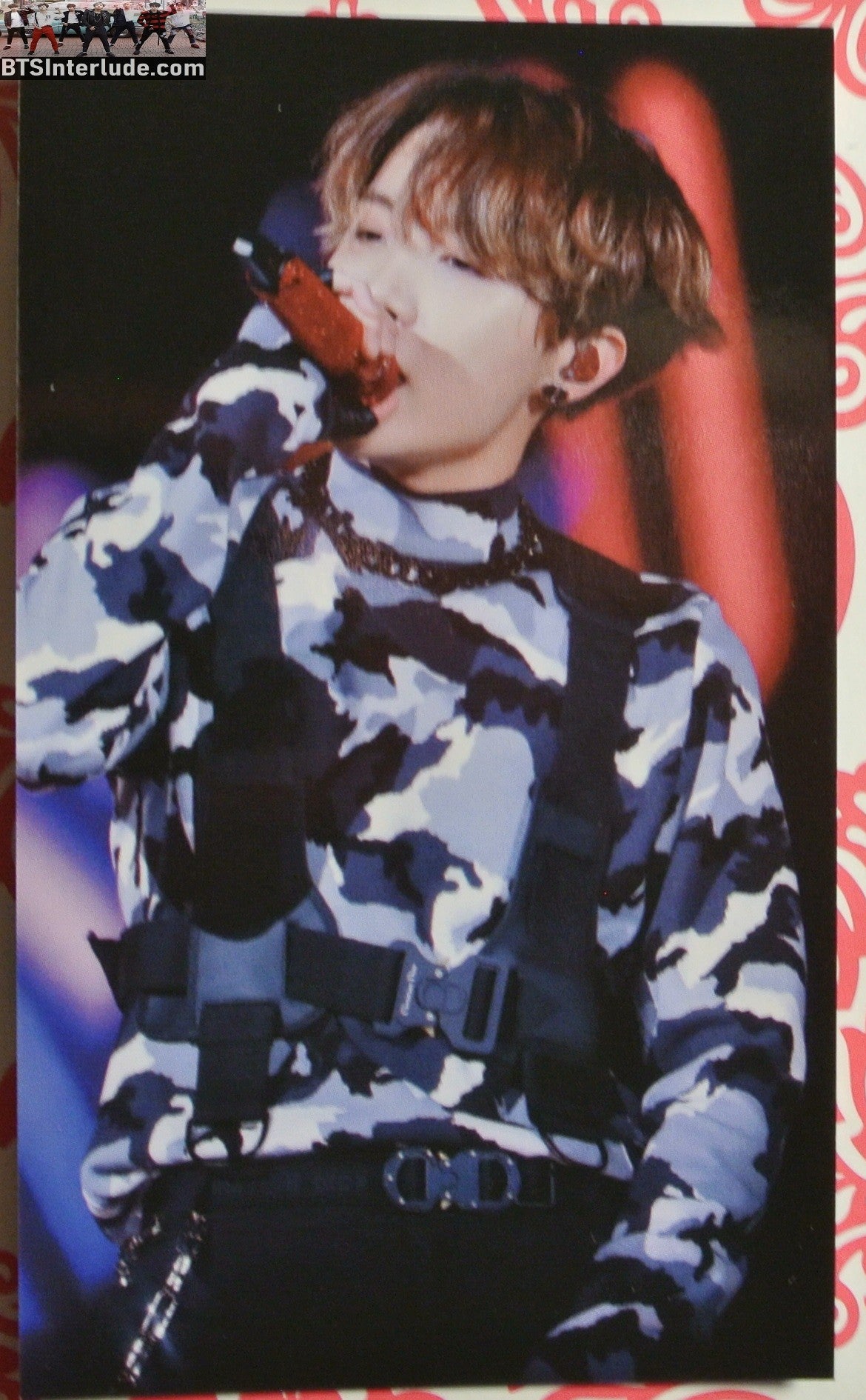 BTS PHOTOCARD FANSITE J-HOPE JUNG HOSEOK 정호석 HOBI BLACK WHITE CAMO DAY DREAMS FANSITE PHOTO CARD