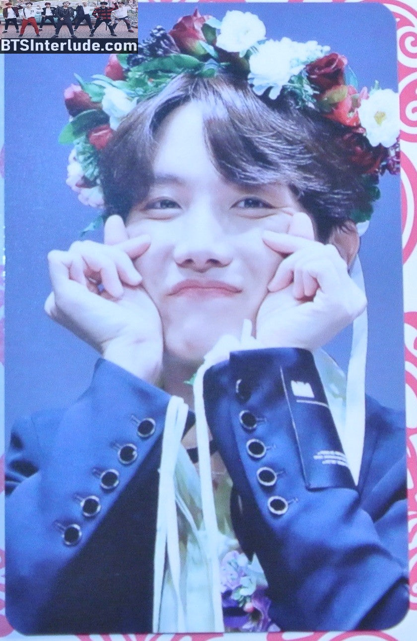 BTS PHOTOCARD FANSITE J-HOPE JUNG HOSEOK 정호석 HOBI FLOWER TIARA FANSIGN FINGER HEARTS HOPE RAINBOW FANSITE PHOTO CARD