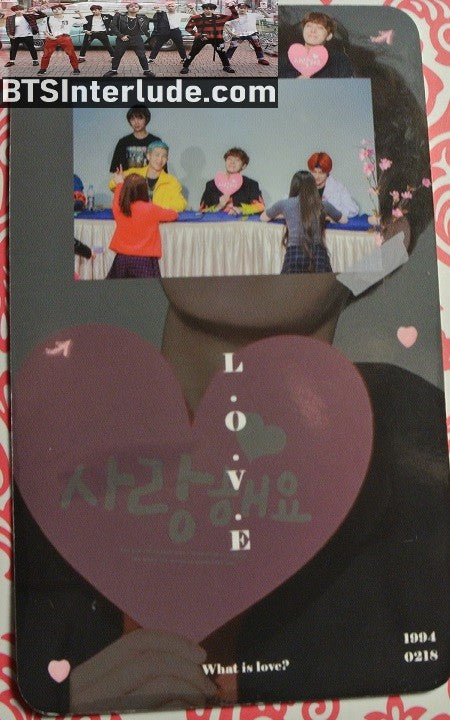 BTS PHOTOCARD FANSITE J-HOPE JUNG HOSEOK 정호석 HOBI FANSIGN PINK HEART WHAT IS LOVE FANSITE PHOTO CARD