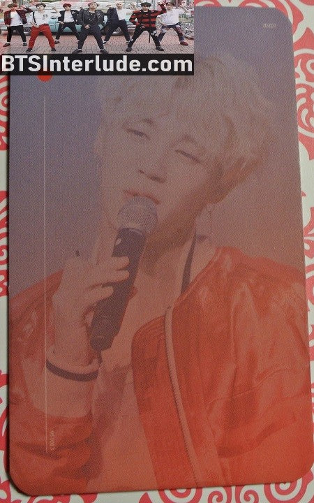 BTS PHOTOCARD FANSITE PARK JIMIN 박지민 BLOND HAIR RED JACKET MIC FANSIGN PHOTO CARD