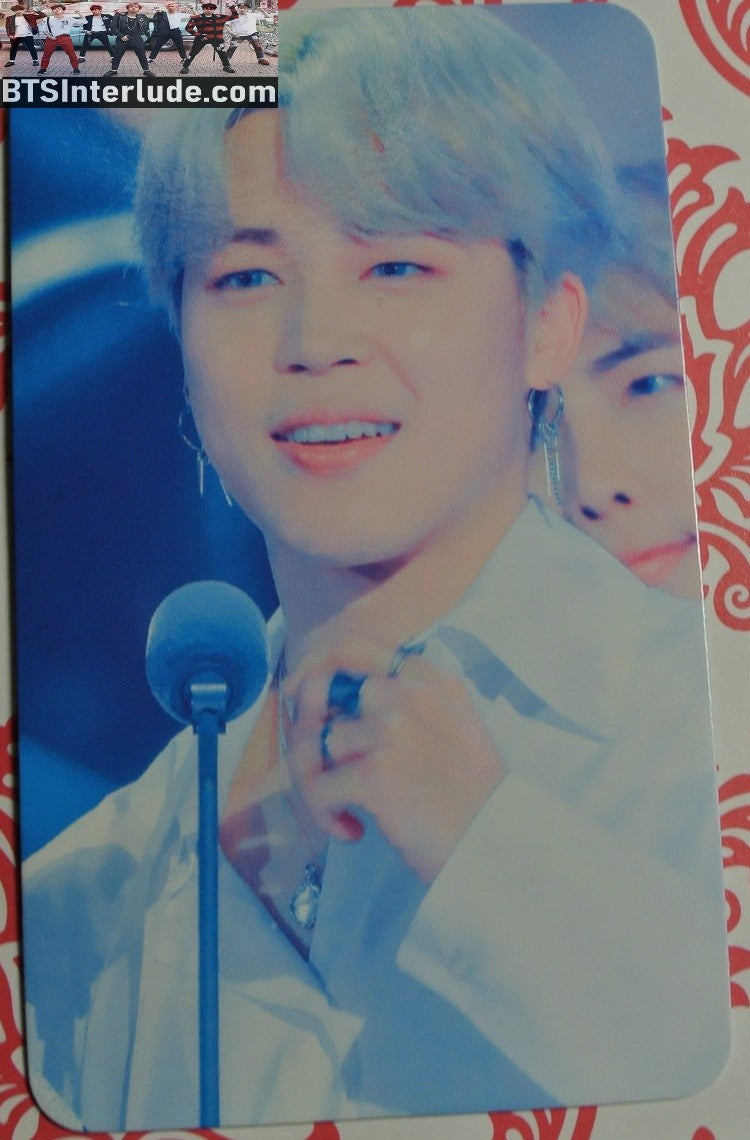 BTS PHOTOCARD FANSITE PARK JIMIN 박지민 BLOND SILVER HAIR WHITE JACKET PHOTO CARD