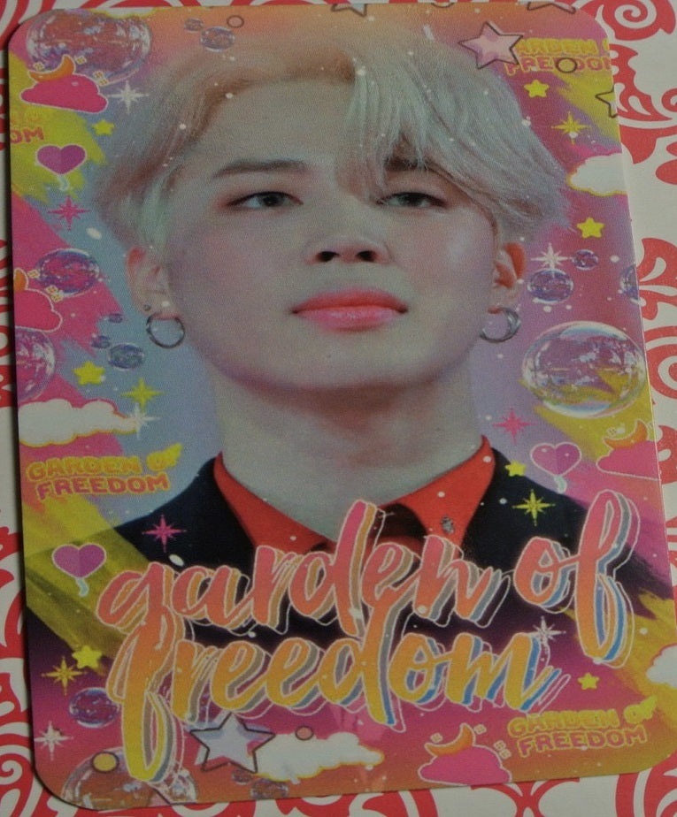 BTS PHOTOCARD FANSITE PARK JIMIN 박지민 GARDEN OF FREEDOM FANSITE BLOND HAIR PHOTO CARD