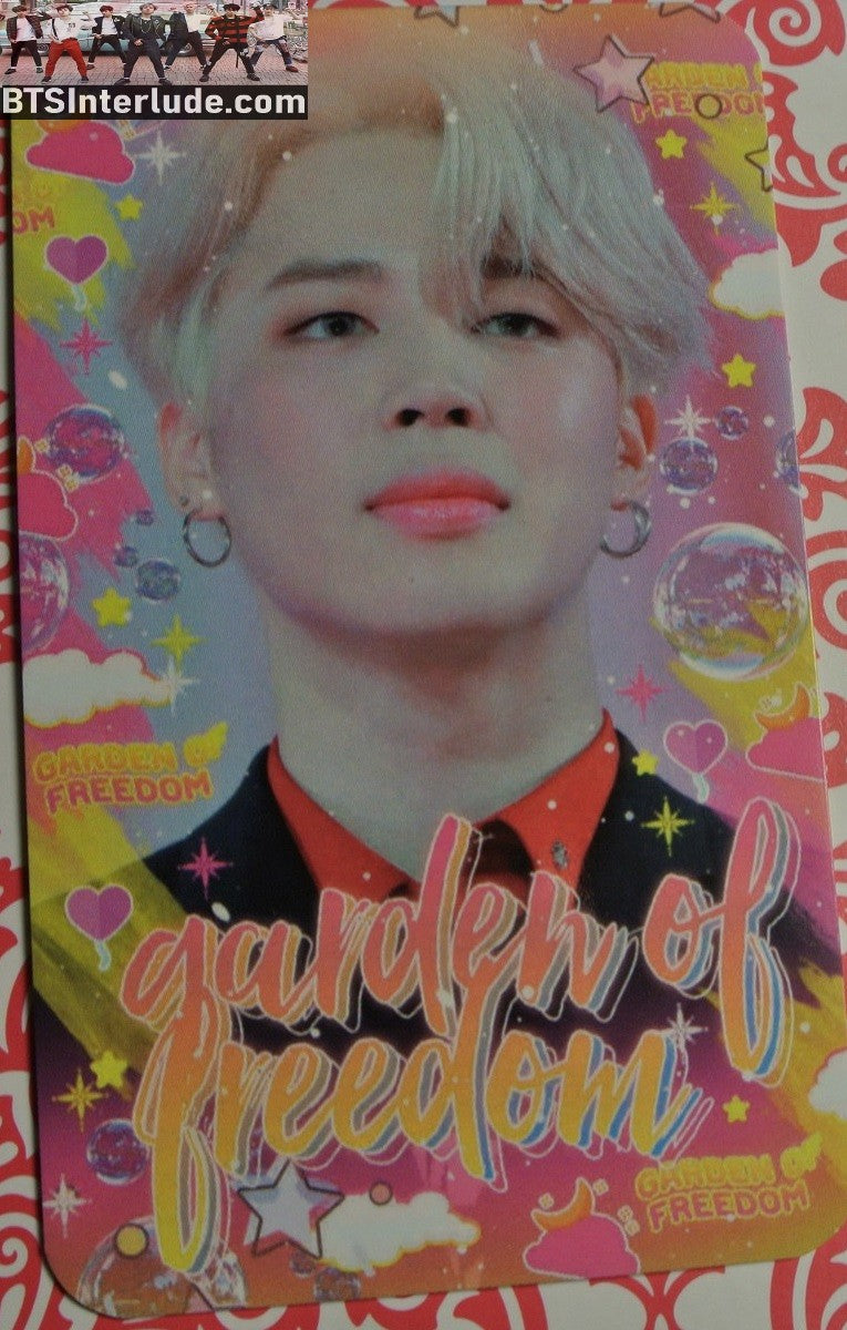 BTS PHOTOCARD FANSITE PARK JIMIN 박지민 GARDEN OF FREEDOM FANSITE BLOND HAIR PHOTO CARD