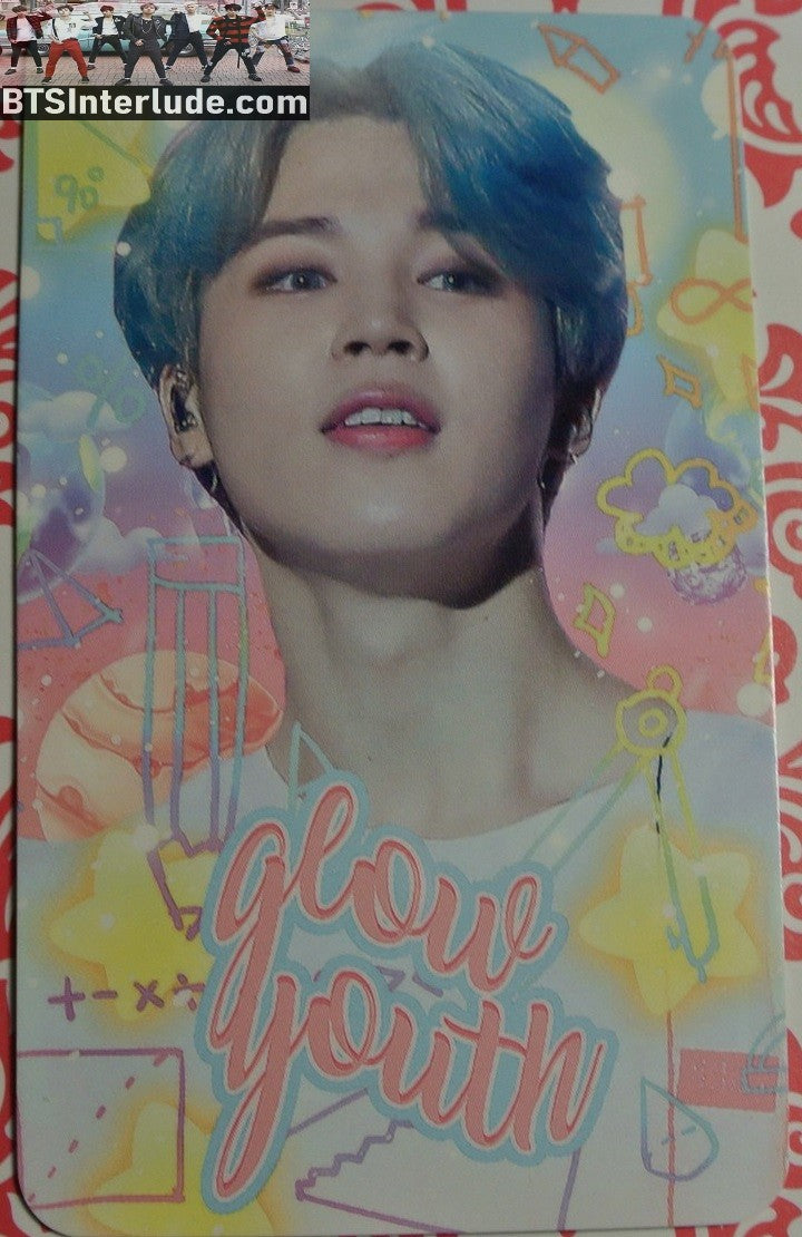 BTS PHOTOCARD FANSITE PARK JIMIN 박지민 GLOW YOUTH FANSITE BLUE BLOND HAIR PHOTO CARD
