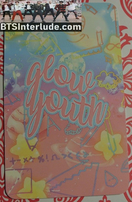 BTS PHOTOCARD FANSITE PARK JIMIN 박지민 GLOW YOUTH FANSITE BLUE BLOND HAIR PHOTO CARD