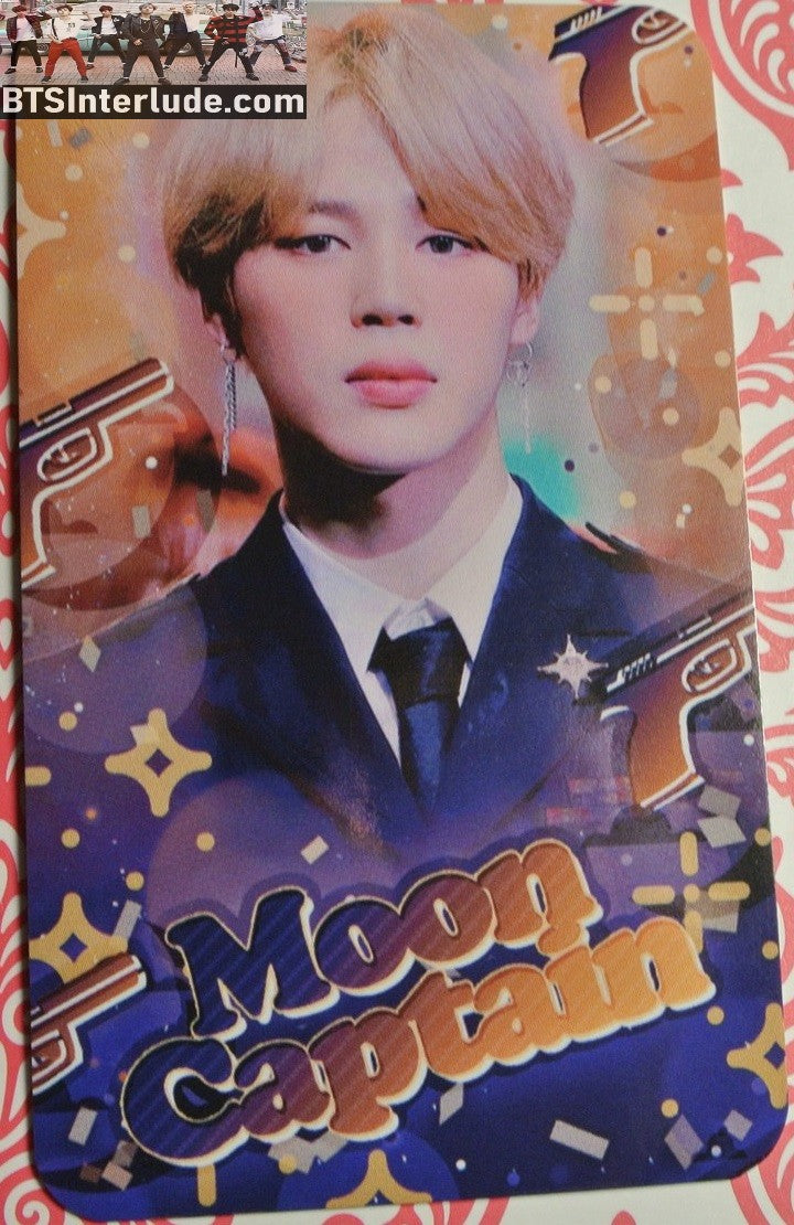 BTS PHOTOCARD FANSITE PARK JIMIN 박지민 MOON CAPTAIN FANSITE BLOND HAIR BLACK SUIT PHOTO CARD