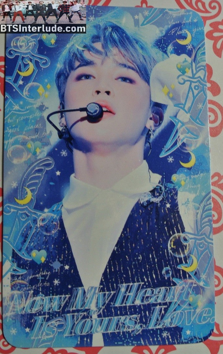 BTS PHOTOCARD FANSITE PARK JIMIN 박지민 BLUE HAIR PHOTO CARD BLACK VEST