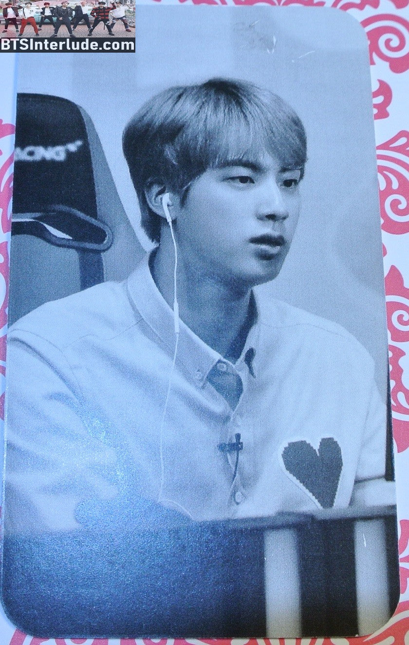 BTS PHOTOCARD FANSITE JIN KIM SEOKJIN 김석진 2 SIDED BLOND HAIR BLACK WHITE PHOTO CARD