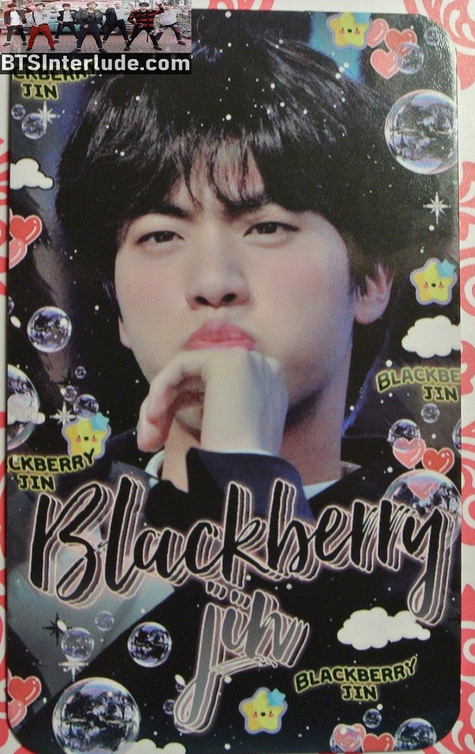 BTS PHOTOCARD FANSITE JIN KIM SEOKJIN 김석진 BLACKBERRY JIN FANSITE POUT PHOTO CARD