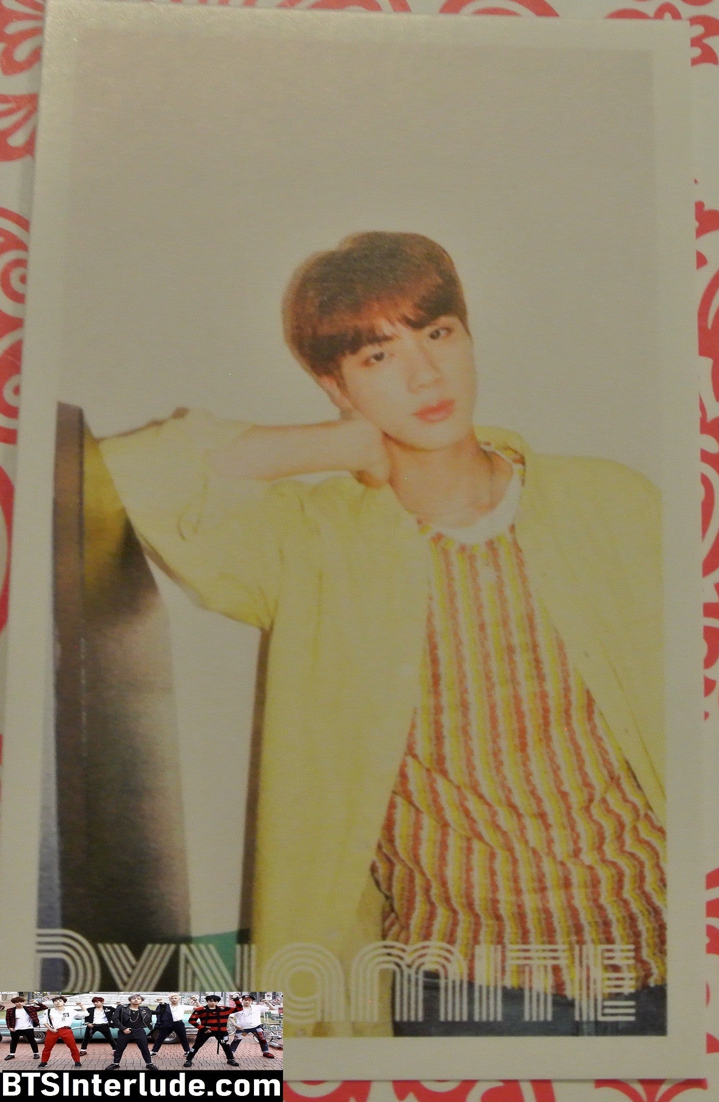BTS PHOTOCARD FANSITE JIN KIM SEOKJIN 김석진 DYNAMITE WALL PHOTO CARD PC
