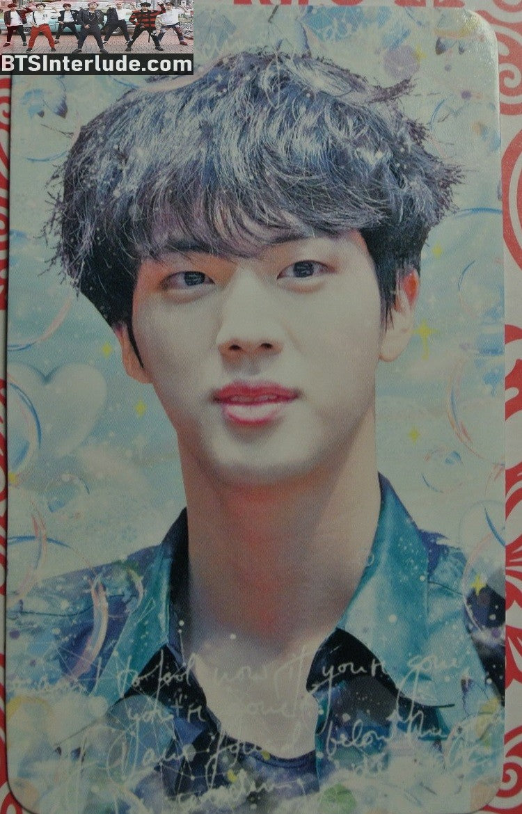 BTS PHOTOCARD FANSITE JIN KIM SEOKJIN 김석진 HAMSTER JIN FANSITE BLUE PHOTO CARD