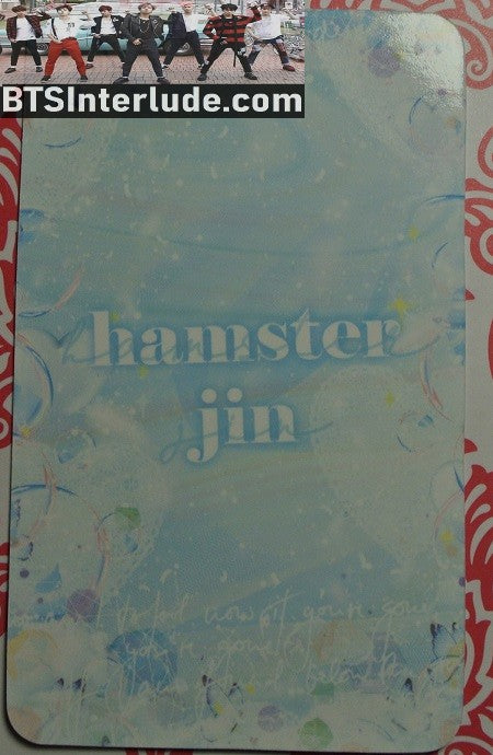 BTS PHOTOCARD FANSITE JIN KIM SEOKJIN 김석진 HAMSTER JIN FANSITE BLUE PHOTO CARD