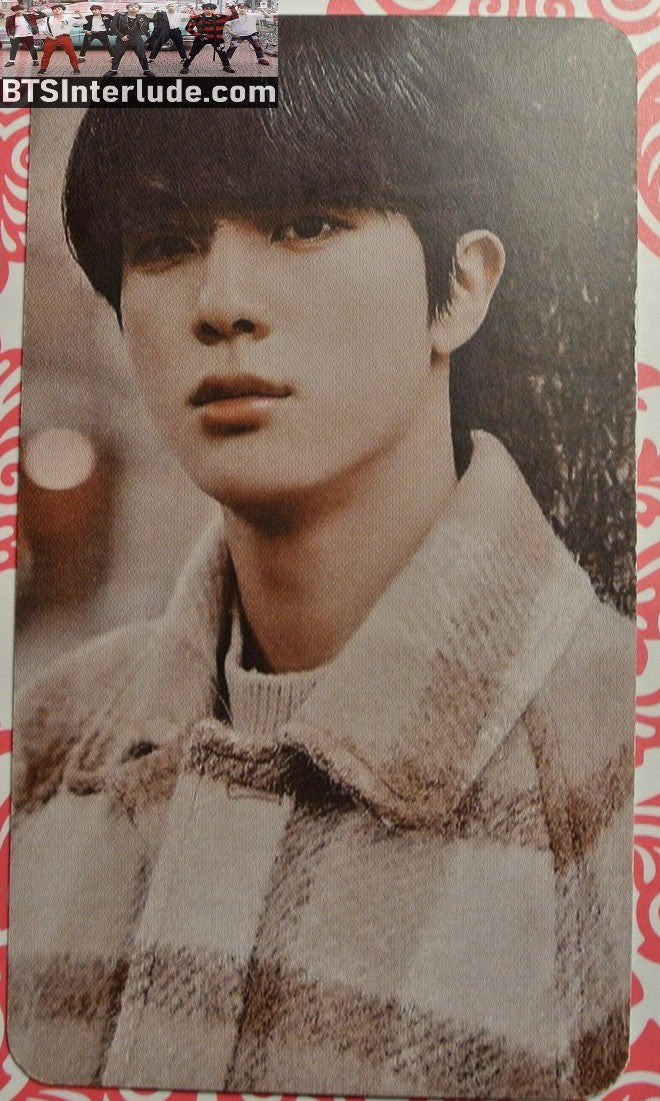 BTS PHOTOCARD FANSITE JIN KIM SEOKJIN 김석진 KSJ & KTH FANSITE SEPIA CHECKED JACKET PHOTO CARD