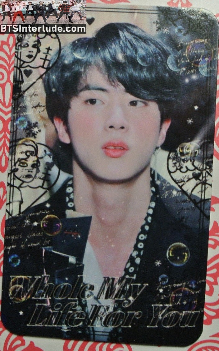 BTS PHOTOCARD FANSITE JIN KIM SEOKJIN 김석진 WHOLE MY LIFE FOR YOU FANSITE BLACK PHOTO CARD