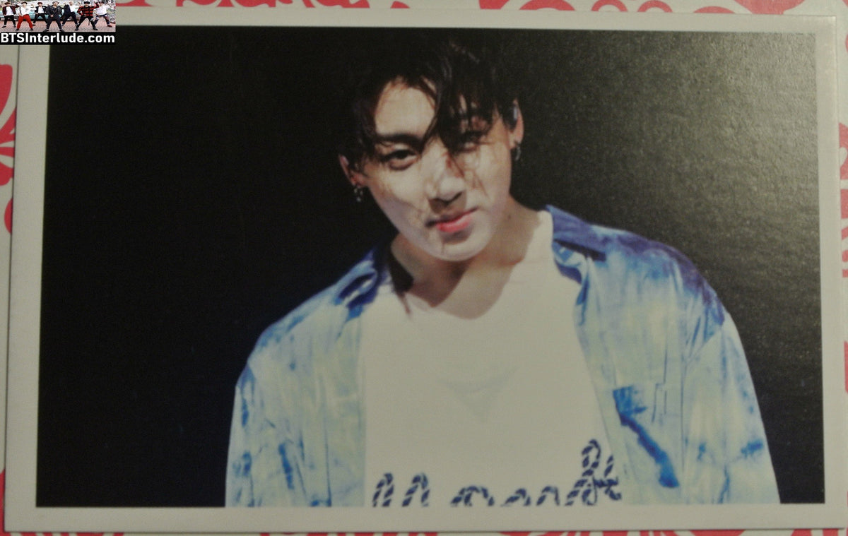 BTS PHOTOCARD FANSITE JEON JUNGKOOK 전정국 BLUE SATIN SHIRT PC PHOTO CARD