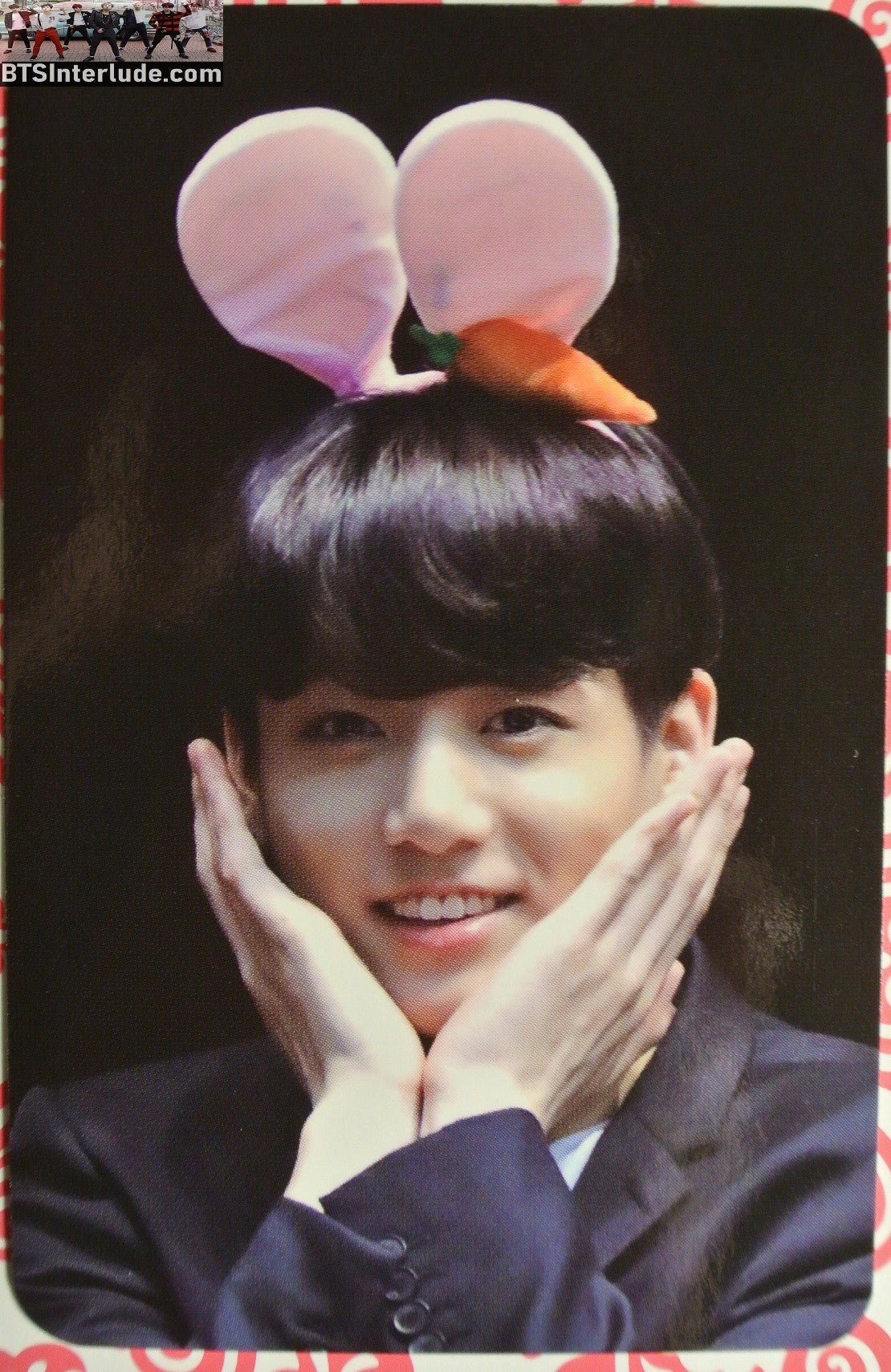 BTS PHOTOCARD FANSITE JEON JUNGKOOK 전정국 BUNNY EARS FANSIGN THE KNOCK FANSITE ADDICTED PHOTO CARD