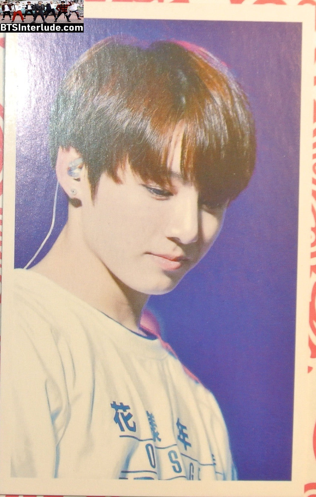 BTS PHOTOCARD FANSITE JEON JUNGKOOK 전정국 WHITE SHIRT LOOKING DOWN PC PHOTO CARD