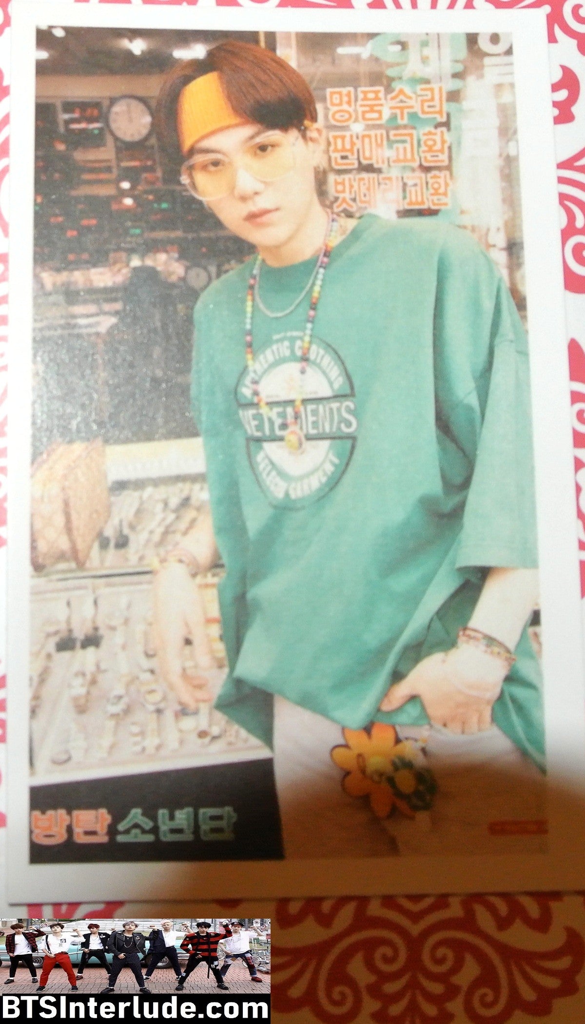 BTS PHOTOCARD FANSITE SUGA MIN YOONGI 민윤기 2021 SEASONS GREETINGS YELLOW BANDANA PHOTO CARD PC