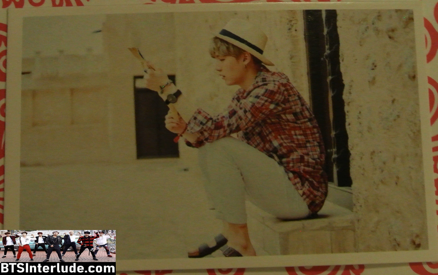 BTS PHOTOCARD FANSITE SUGA MIN YOONGI 민윤기 BLOND HAIR BON VOYAGE PROFILE HAT PHOTO CARD PC