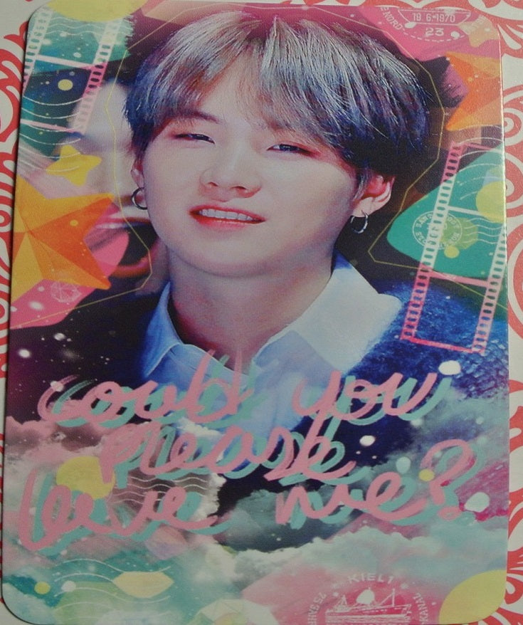 BTS PHOTOCARD FANSITE SUGA MIN YOONGI 민윤기 KIEL1 FANSITE SILVER HAIR LOVE ME PHOTO CARD