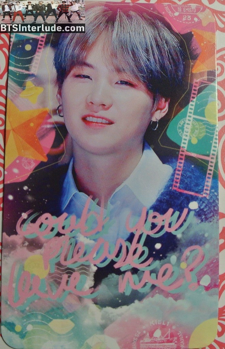BTS PHOTOCARD FANSITE SUGA MIN YOONGI 민윤기 KIEL1 FANSITE SILVER HAIR LOVE ME PHOTO CARD