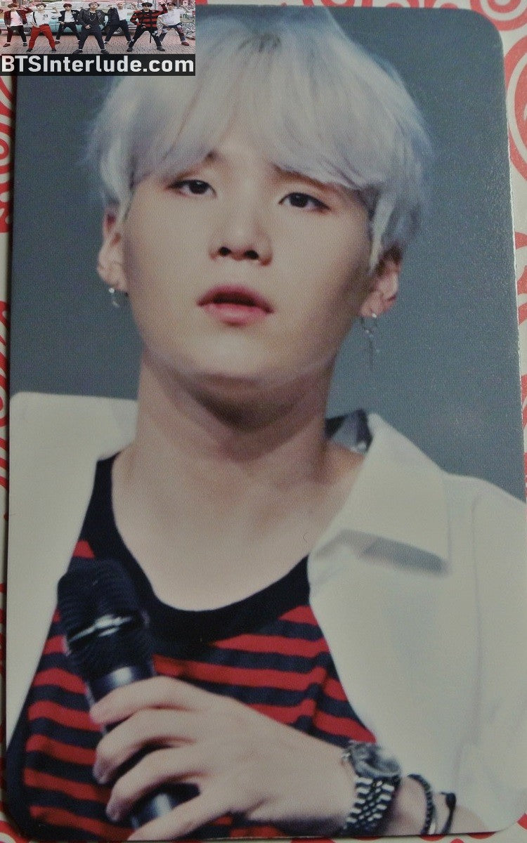 BTS PHOTOCARD FANSITE SUGA MIN YOONGI 민윤기 WHITE HAIR WHITE JACKET FANSIGN PHOTO CARD