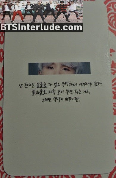 BTS PHOTOCARD FANSITE SUGA MIN YOONGI 민윤기 WHITE HAIR WHITE JACKET FANSIGN PHOTO CARD