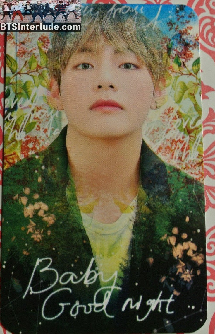BTS PHOTOCARD FANSITE V KIM TAEHYUNG 김태형 BABY GOOD NIGHT FANSITE BLOND HAIR FLOWERS PHOTO CARD