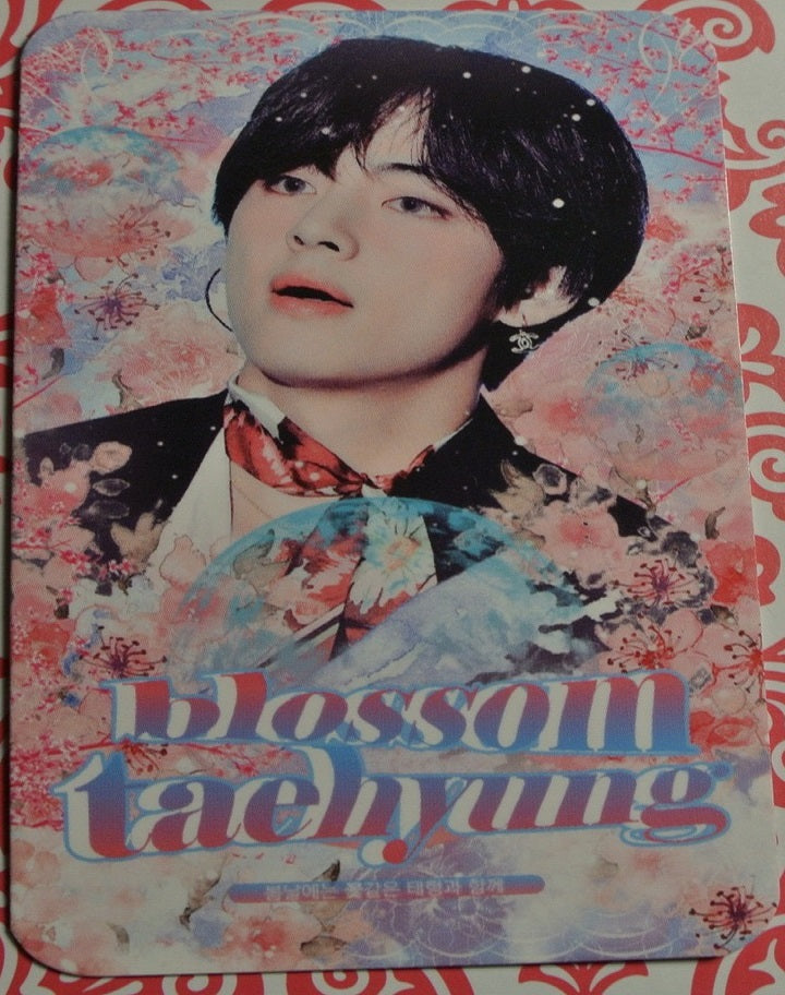 BTS PHOTOCARD FANSITE V KIM TAEHYUNG 김태형 BLOSSOM TAEHYUNG FANSITE PINK BLUE PHOTO CARD