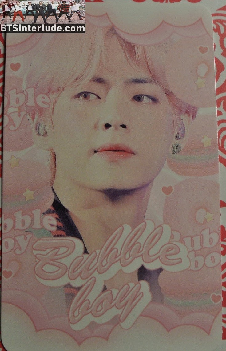 BTS PHOTOCARD FANSITE V KIM TAEHYUNG 김태형 BUBBLE BOY FANSITE PINK HAIR PHOTO CARD