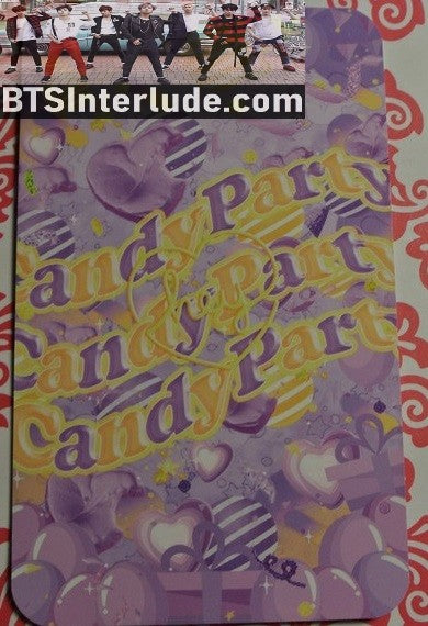 BTS PHOTOCARD FANSITE V KIM TAEHYUNG 김태형 CANDY PARTY FANSITE PINK PURPLE PHOTO CARD
