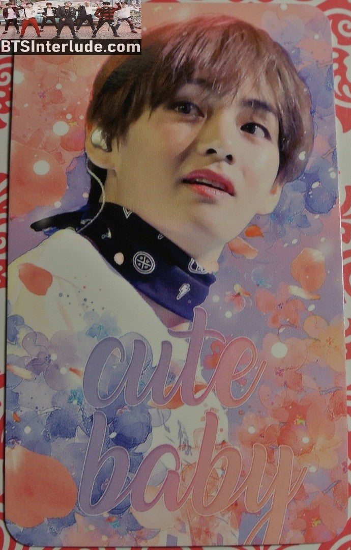 BTS PHOTOCARD FANSITE V KIM TAEHYUNG 김태형 CUTE BABY FANSITE PINK PHOTO CARD