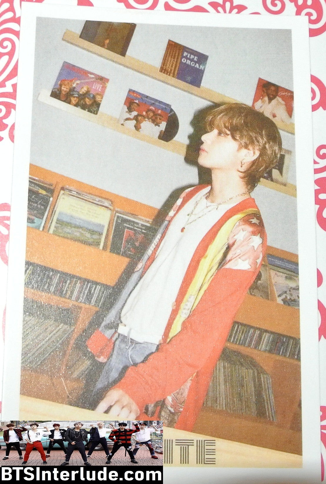 BTS PHOTOCARD FANSITE V KIM TAEHYUNG 김태형 DYNAMITE RECORD SHOP PROFILE PHOTO CARD PC