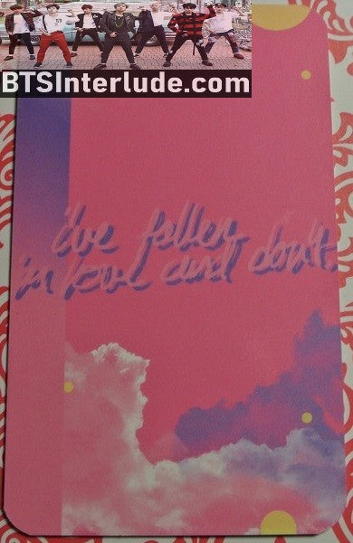 BTS PHOTOCARD FANSITE V KIM TAEHYUNG 김태형 KIEL 1 FANSITE FALLEN IN LOVE PHOTO CARD