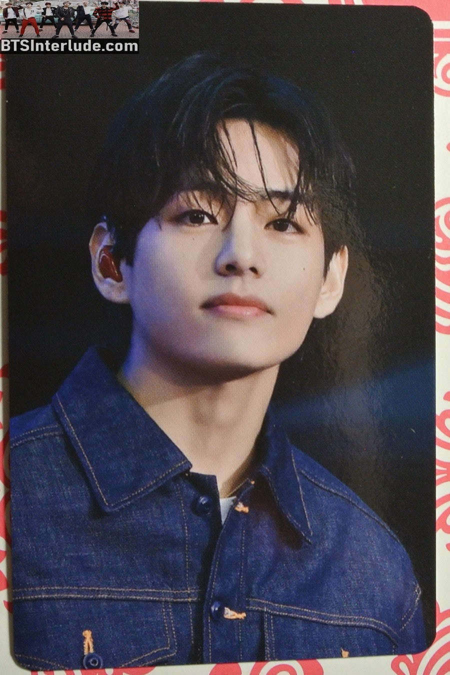 BTS PHOTOCARD FANSITE V KIM TAEHYUNG 김태형 DARK BLUE JACKET NUNA V FANSITE BEFORE MIDNIGHT PHOTO CARD PC