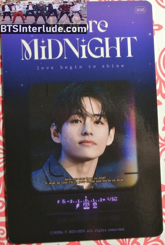 BTS PHOTOCARD FANSITE V KIM TAEHYUNG 김태형 DARK BLUE JACKET NUNA V FANSITE BEFORE MIDNIGHT PHOTO CARD PC
