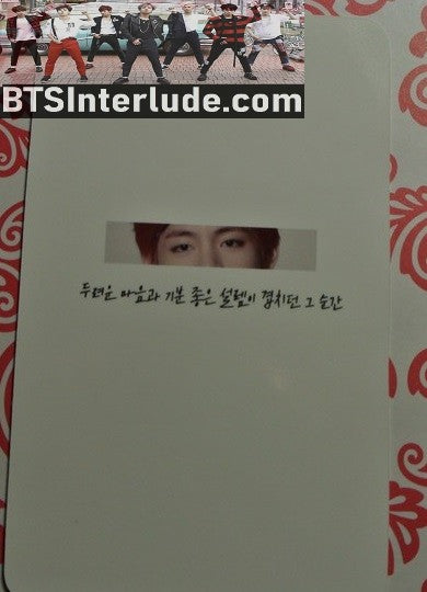 BTS PHOTOCARD FANSITE V KIM TAEHYUNG 김태형 RED HAIR WHITE JACKET FANSIGN PHOTO CARD
