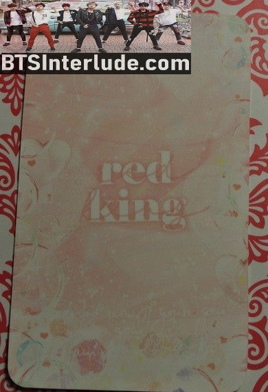 BTS PHOTOCARD FANSITE V KIM TAEHYUNG 김태형 RED KING FANSITE RED HAIR WHITE JACKET FANSIGN PHOTO CARD