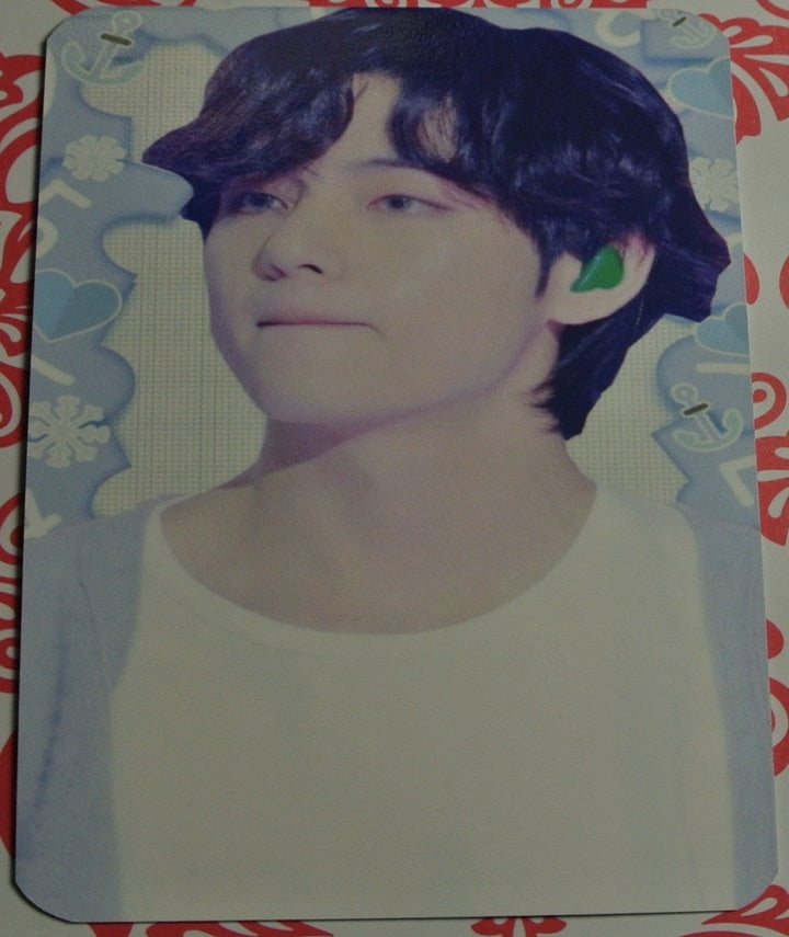 BTS PHOTOCARD FANSITE V KIM TAEHYUNG 김태형 SKY TAEHYUNG FANSITE WHITE T SHIRT PHOTO CARD