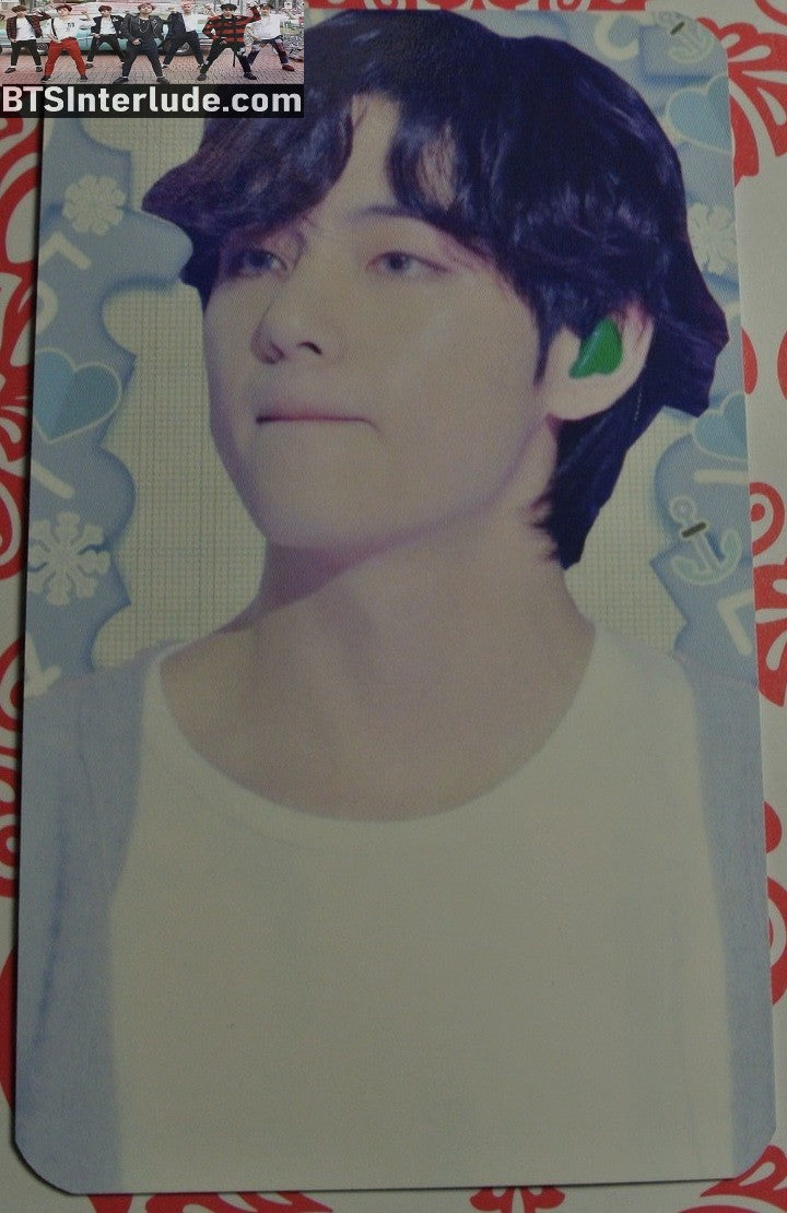 BTS PHOTOCARD FANSITE V KIM TAEHYUNG 김태형 SKY TAEHYUNG FANSITE WHITE T SHIRT PHOTO CARD