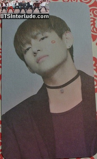 BTS PHOTOCARD FANSITE V KIM TAEHYUNG 김태형 TAE TAE LAND FANSITE BLACK CHOKER KISS ON CHEEK PHOTO CARD