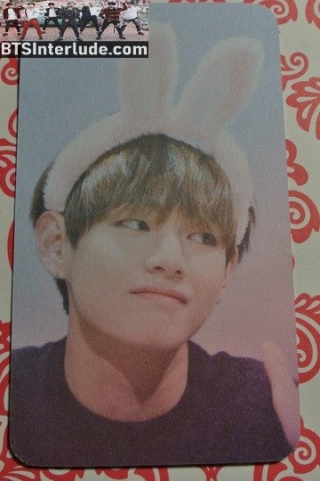 BTS PHOTOCARD FANSITE V KIM TAEHYUNG 김태형 TAE TAE LAND FANSITE BUNNY EARS FANSIGN PHOTO CARD