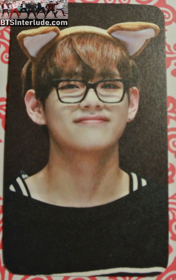 BTS PHOTOCARD FANSITE V KIM TAEHYUNG 김태형 TAE TAE LAND FANSITE EARS GLASSES FANSIGN PHOTO CARD