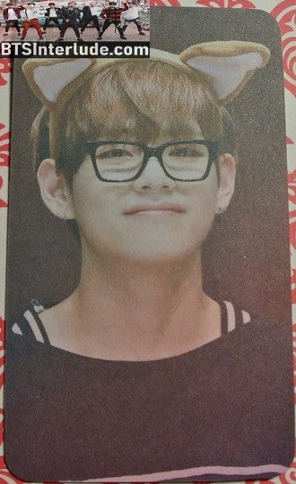 BTS PHOTOCARD FANSITE V KIM TAEHYUNG 김태형 TAE TAE LAND FANSITE EARS GLASSES FANSIGN PHOTO CARD