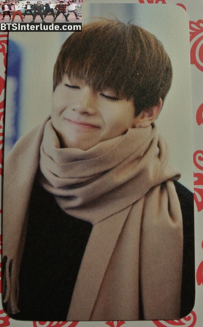 BTS PHOTOCARD FANSITE V KIM TAEHYUNG 김태형 TAE TAE LAND FANSITE TAN SCARF COZY PHOTO CARD